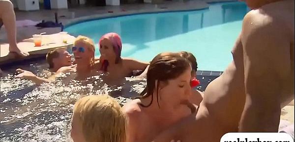  Bunch of swingers have fun by the pool that they all enjoyed